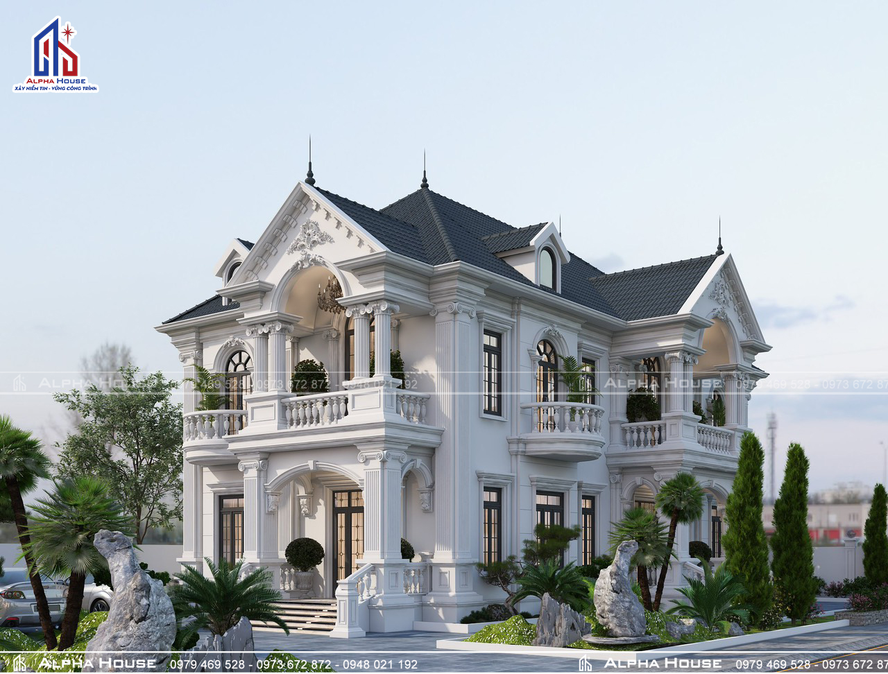 BIỆT THỰ TÂN CỔ ĐIỂN SANG TRỌNG - 2 TẦNG 1 TUM - ANH BỔNG 