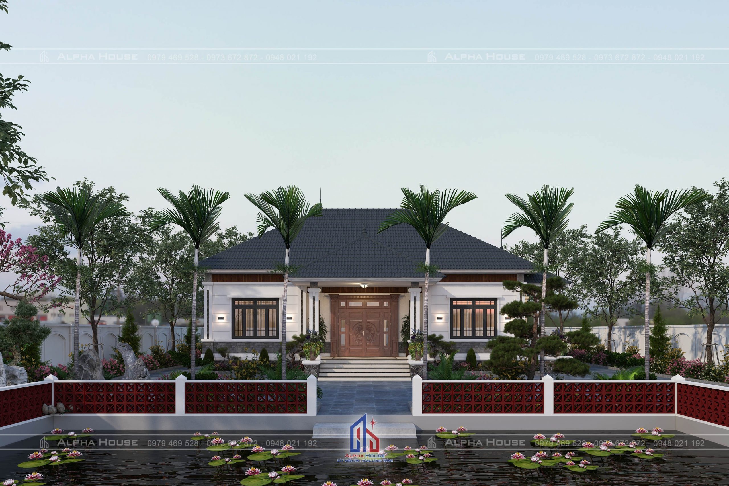THIẾT KẾ NHÀ VƯỜN MÁI NHẬT 1 TẦNG - CHÚ CẢNH 