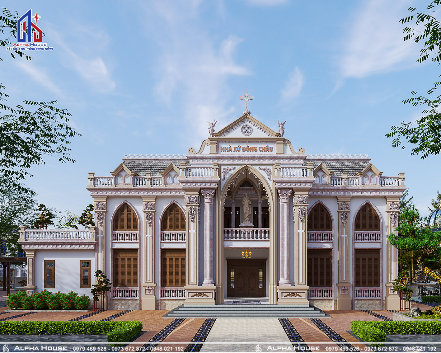 THIẾT KẾ NHÀ XỨ VÀ NHÀ ĂN GIÁO XỨ ĐÔNG CHÂU 