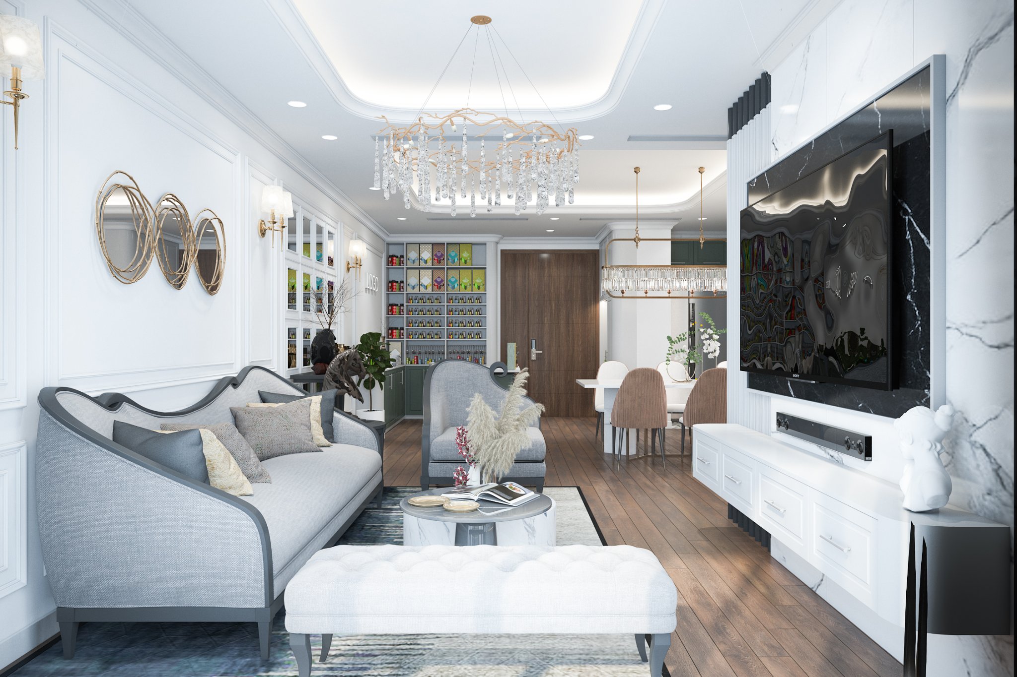 NỘI THẤT CHUNG CƯ TÂN CỔ ĐIỂN - CHỊ LINH ANH 