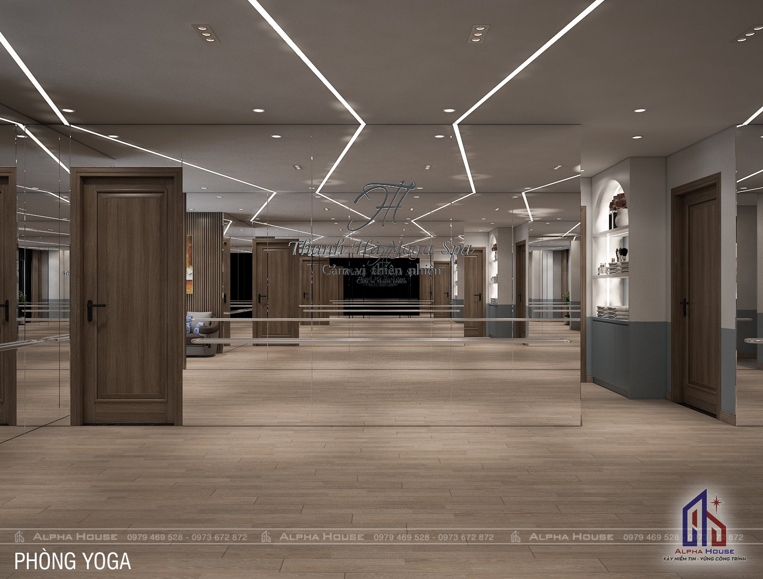 THIẾT KẾ NỘI THẤT YOGA SPA - THANH HÀ