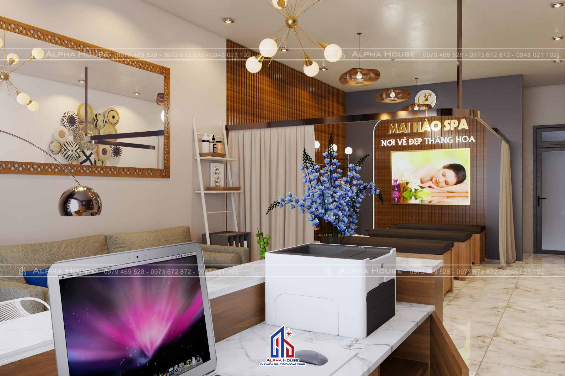 THIẾT KẾ NỘI THẤT MAI HẢO SPA