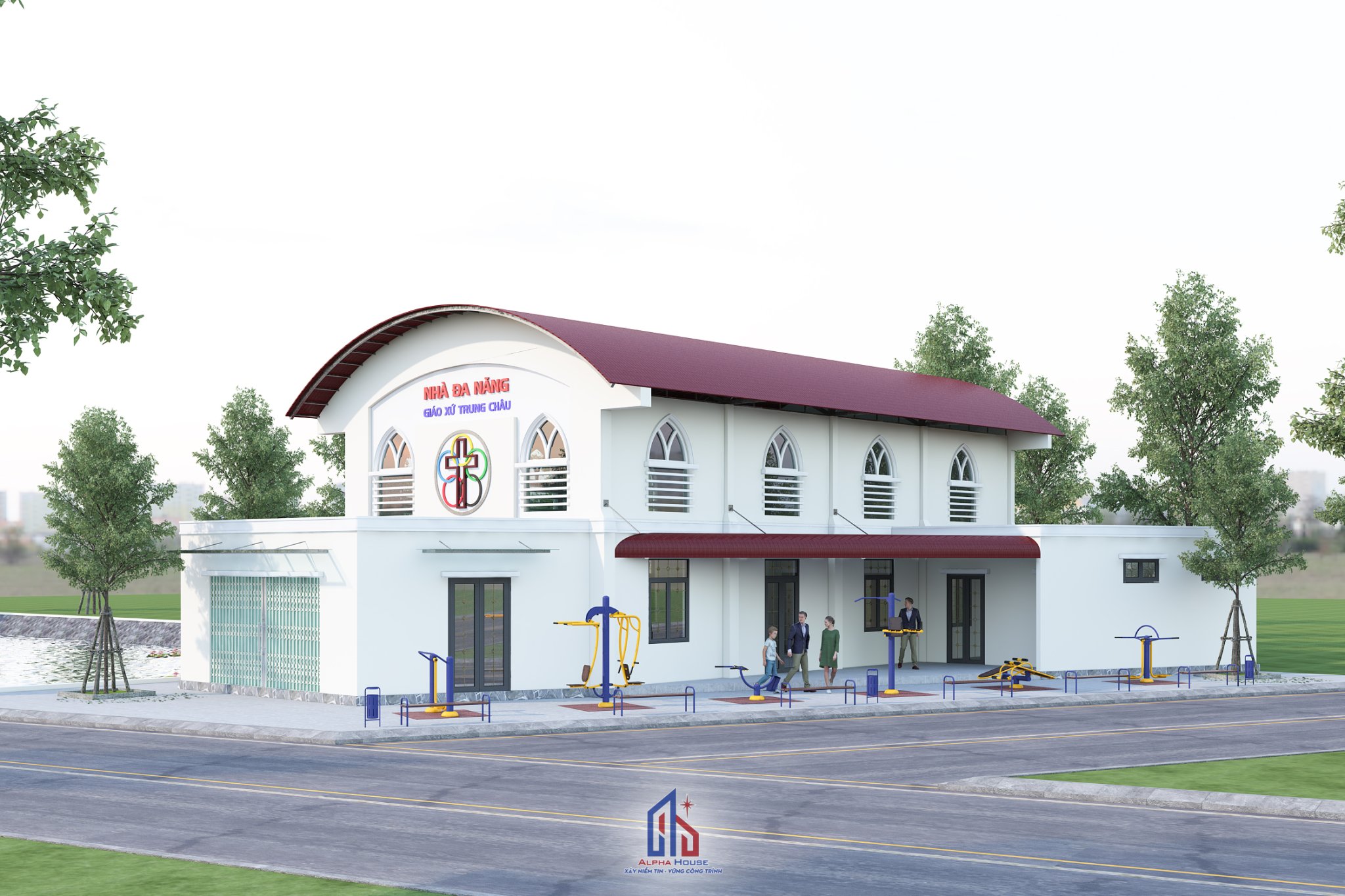 THIẾT KẾ NHÀ ĐA NĂNG CHO GIÁO XỨ TRUNG CHÂU - GP BÙI CHU
