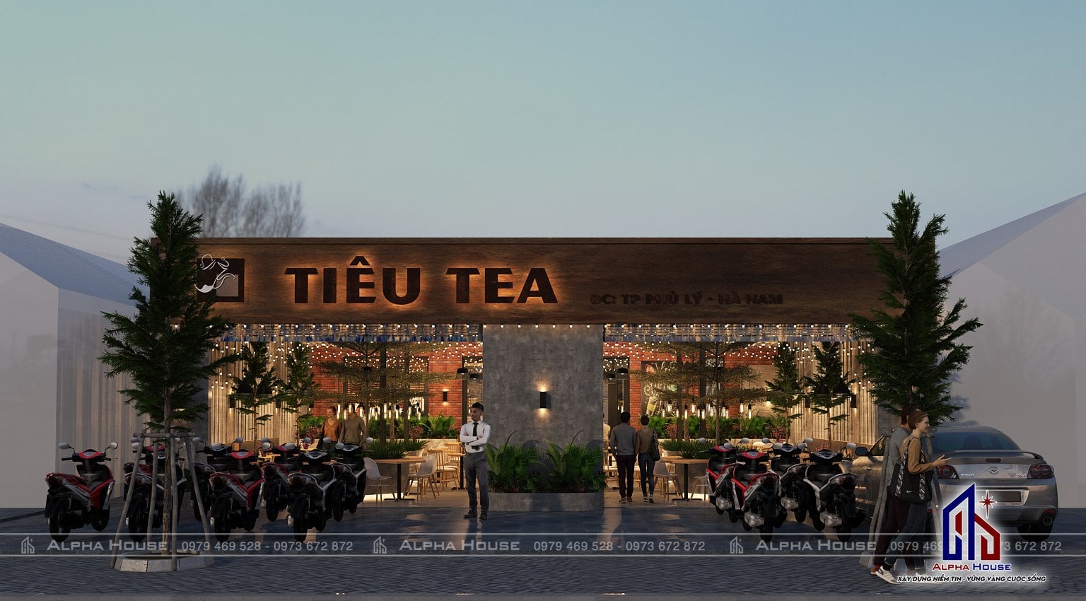 THIẾT KẾ QUÁN TIÊU TEA CHO ANH CHỊ CHỦ Ở HÀ NAM 