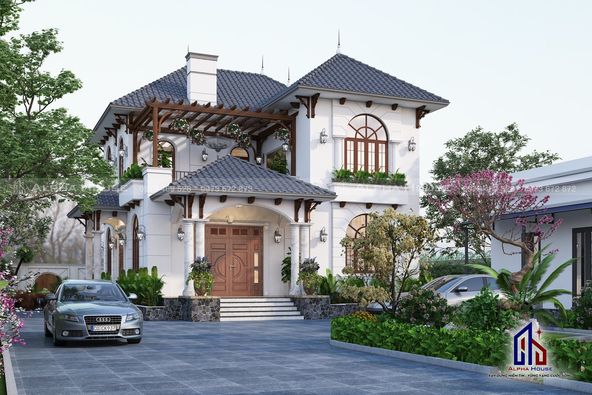 BIỆT THỰ NHÀ VƯỜN MÁI NHẬT PHONG CÁCH TÂN CỔ ĐIỂN SANG TRỌNG TINH TẾ