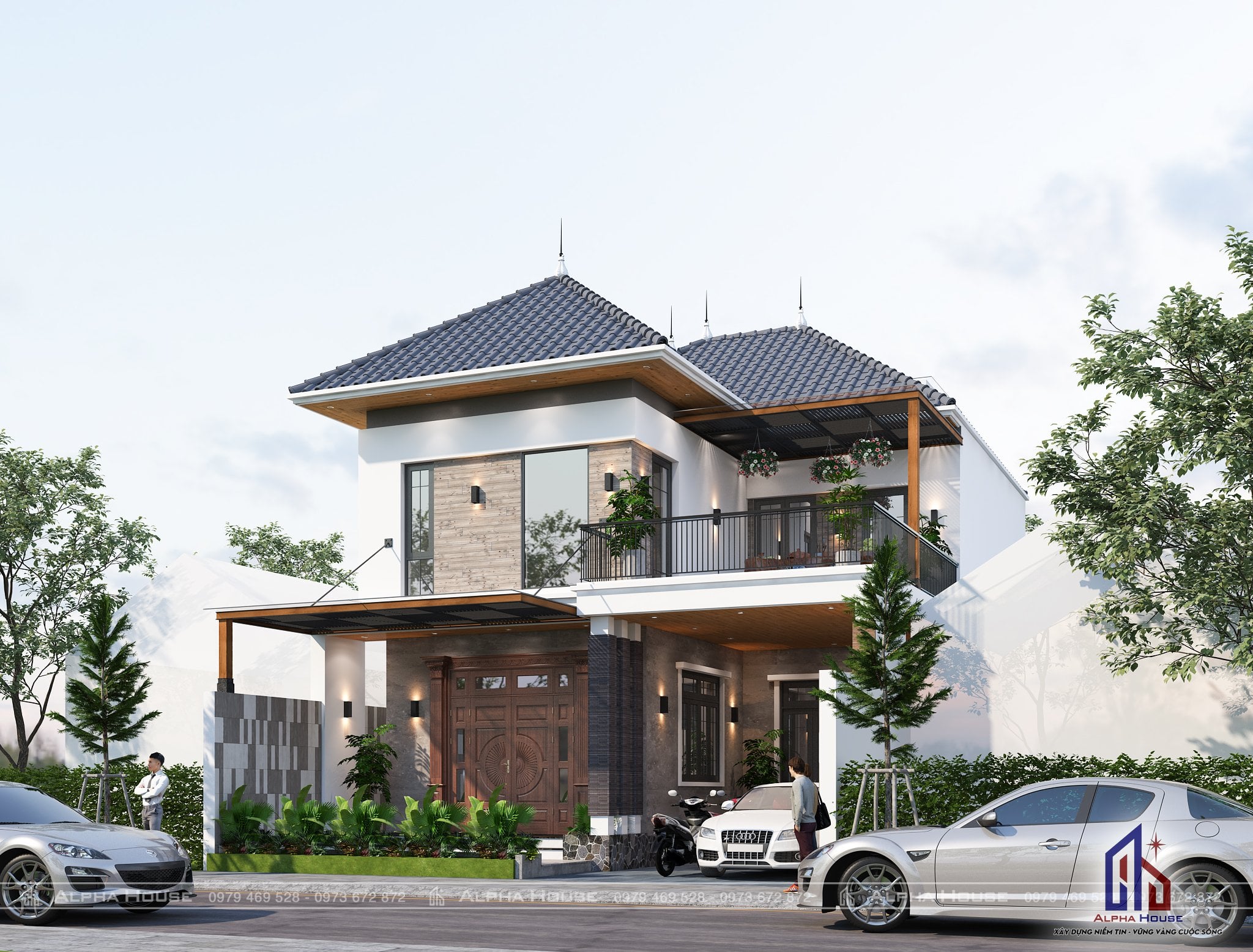 BIỆT THỰ MÁI NHẬT PHONG CÁCH HIỆN ĐẠI CHO GIA ĐÌNH TRẺ - ANH THIÊN 