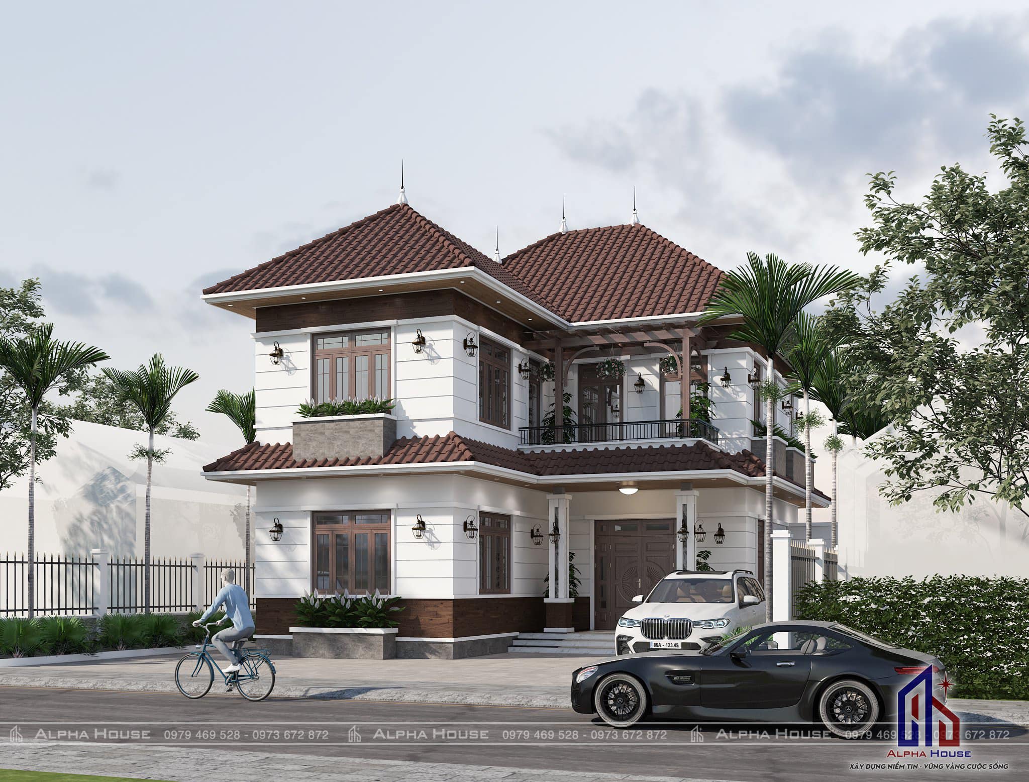 MẪU BIỆT THỰ CHỮ L MÁI NHẬT DẪN ĐẦU XU HƯỚNG 2024 - CÔ CHÚ THỦY HẢI