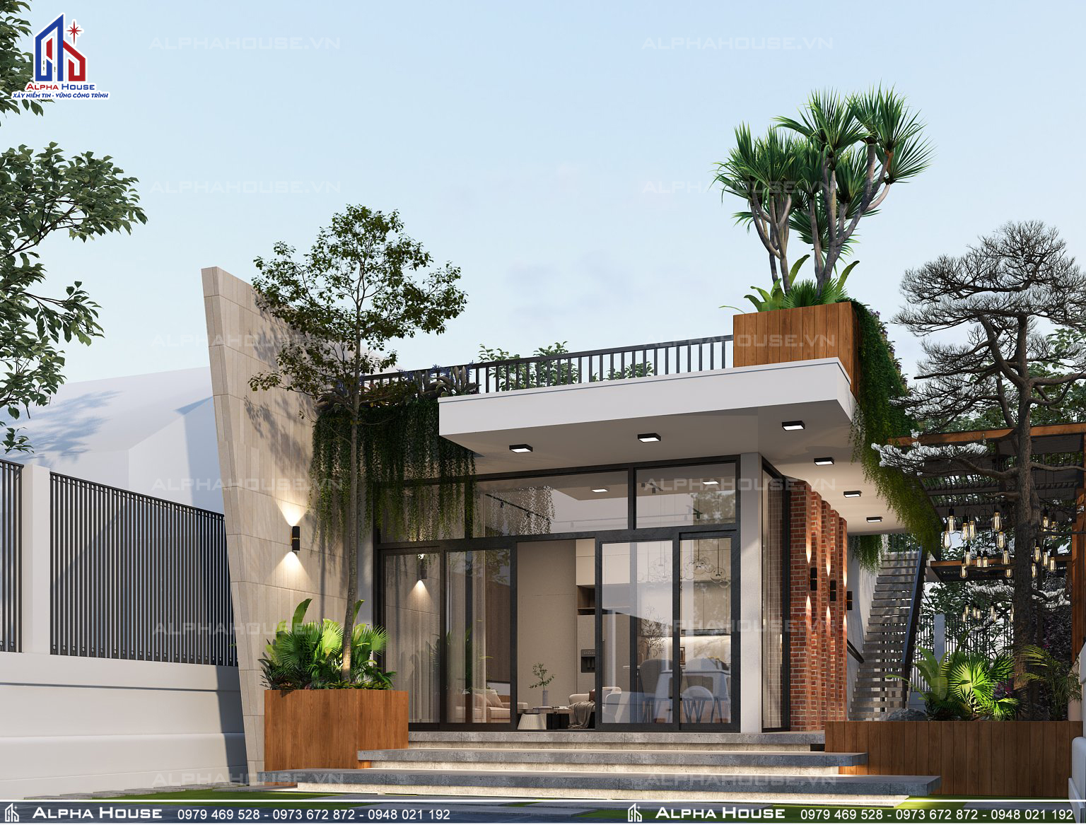 THIẾT KẾ TRỌN GÓI MẪU NHÀ 1 TẦNG HIỆN ĐẠI TIỆN NGHI CHO KHÁCH HÀNG BÌNH DƯƠNG