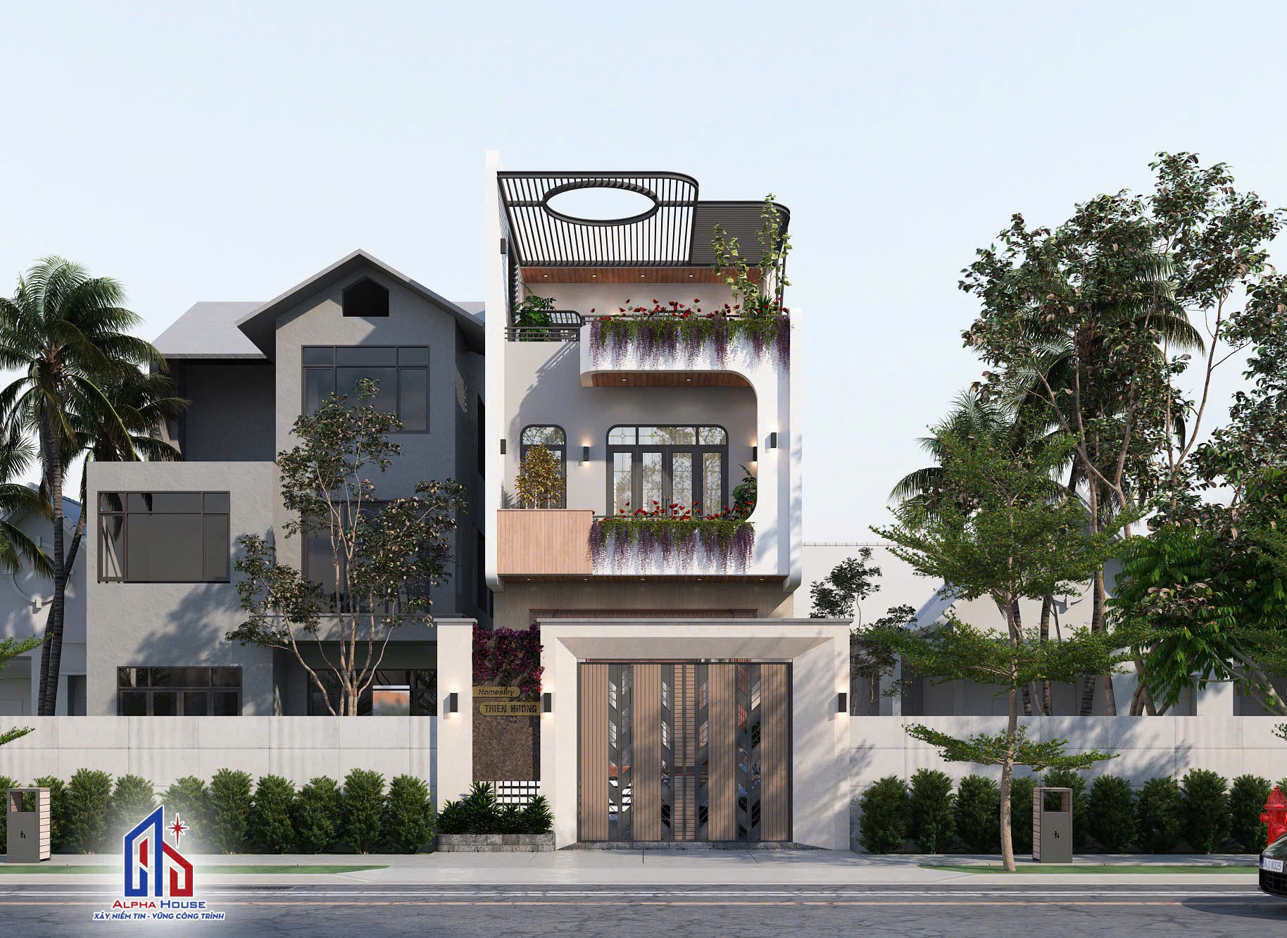 MẪU NHÀ 2 TẦNG 1 TUM 4 PHÒNG NGỦ TẠI NGHĨA HƯNG 