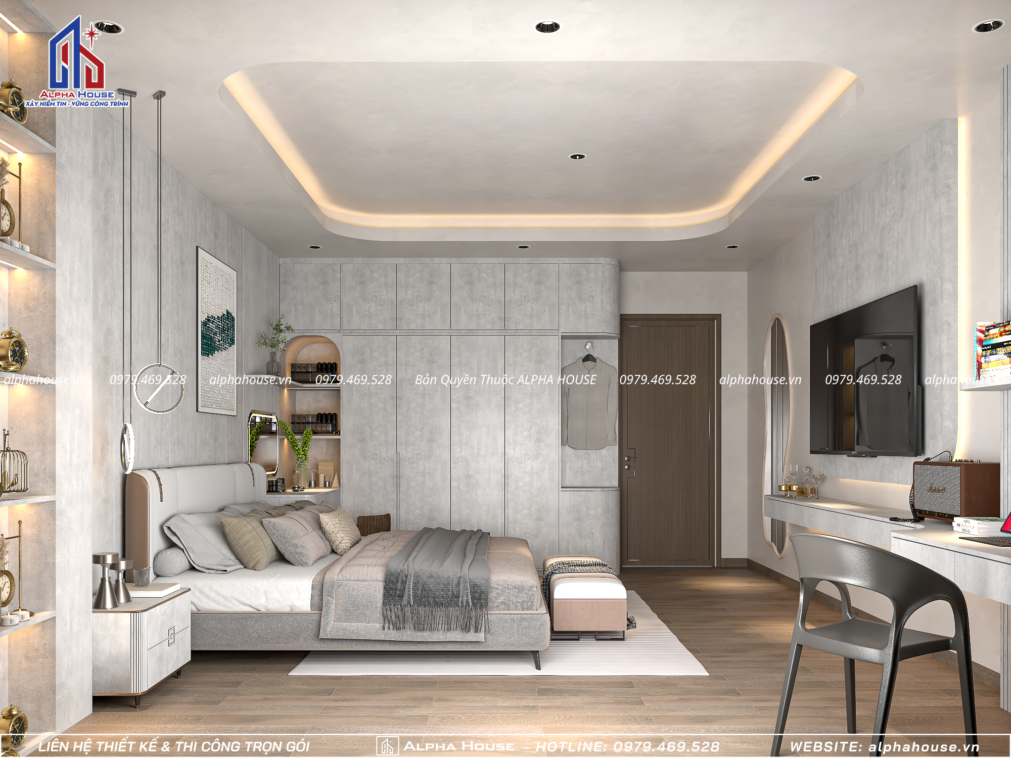 MẪU THIẾT KẾ PHÒNG NGỦ CĂN HỘ ĐẸP THAM KHẢO CHO GIA ĐÌNH TRẺ THÍCH SỰ HIỆN ĐẠI