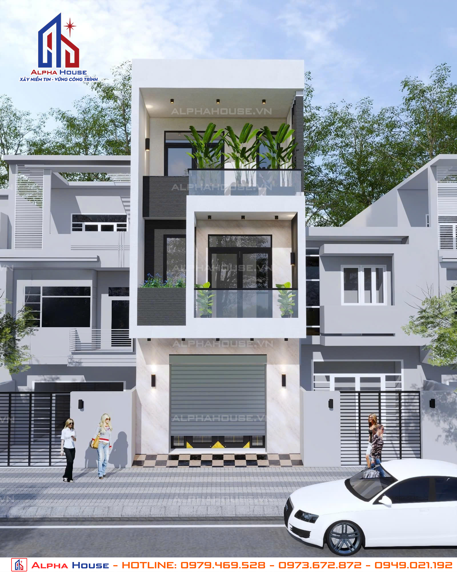 MẪU NHÀ PHỐ 3 TẦNG 1 TUM VỚI DIỆN TÍCH PHỔ THÔNG 100M2 RẤT ĐẸP VÀ HÀI HÒA