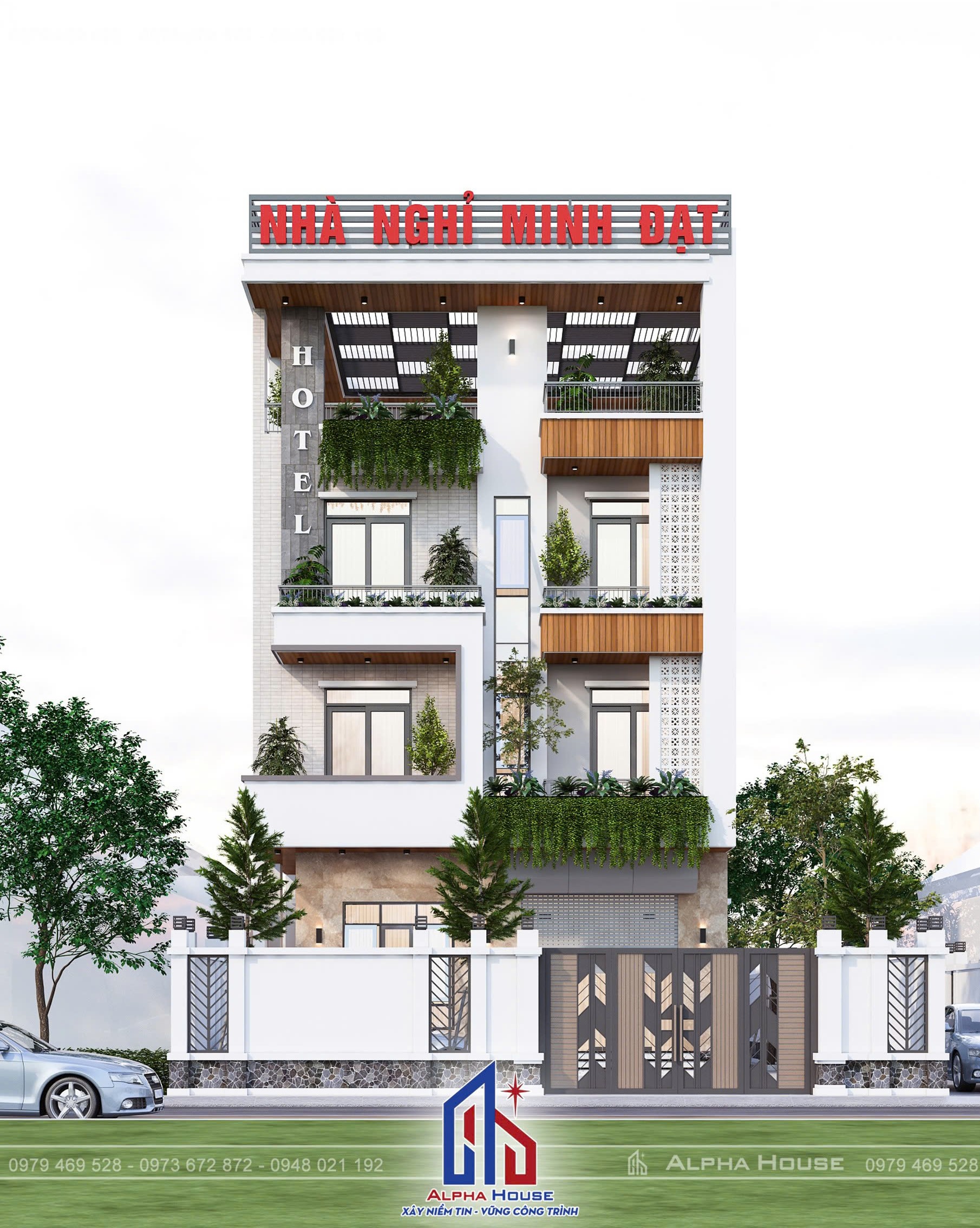 MẪU THIẾT KẾ NHÀ NGHỈ THEO PHONG CÁCH HIỆN ĐẠI CHO KHÁCH HÀNG TẠI NAM ĐỊNH - NHÀ NGHỈ MINH ĐẠT